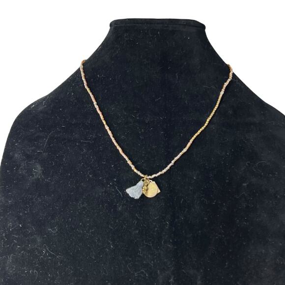 Me To We Boho Beaded Necklace with Gray Tassel & Charm Pendant - Picture 2 of 9